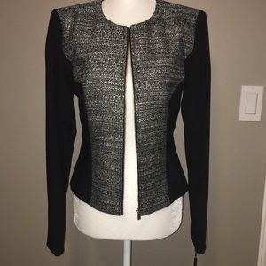 🆕 Calvin Klein Tweed Front Blazer S76JX899 Black